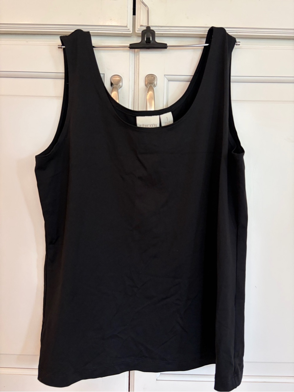 Chico's Black stretch Scoop Neck Tank size 1